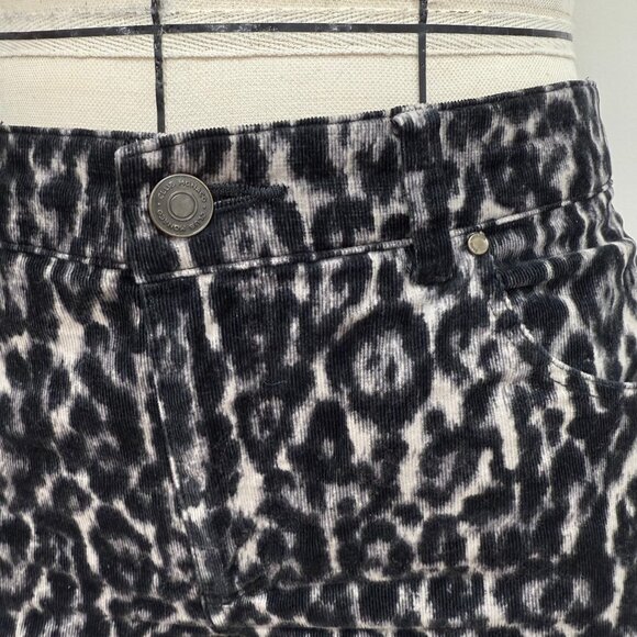 Club Monaco Leopard Velvet Corduroy Animal Print Black and Ivory Pants Size 4 - Picture 4 of 7